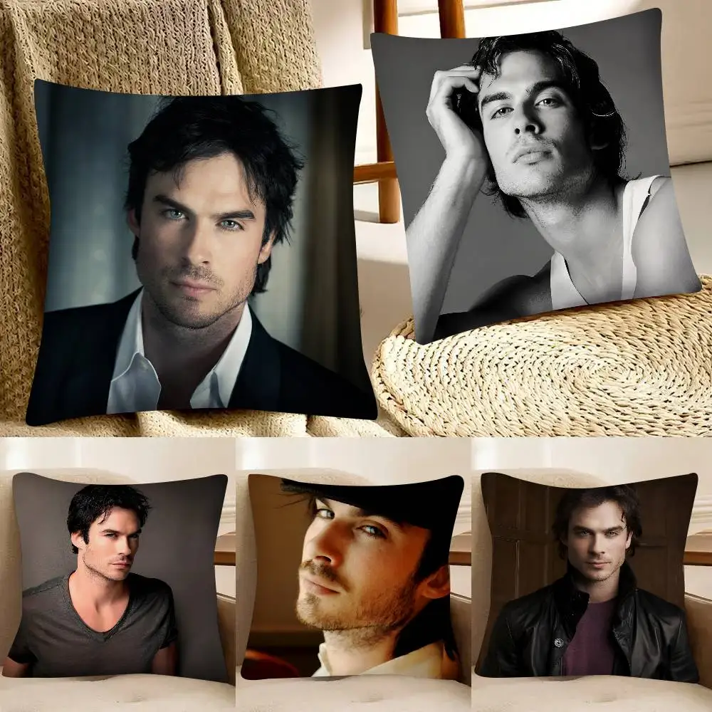 Actor Ian Somerhalder Pillow Case Fashion Square Pillowcase Bedroom Sofa Room Ins Decoration Leisure