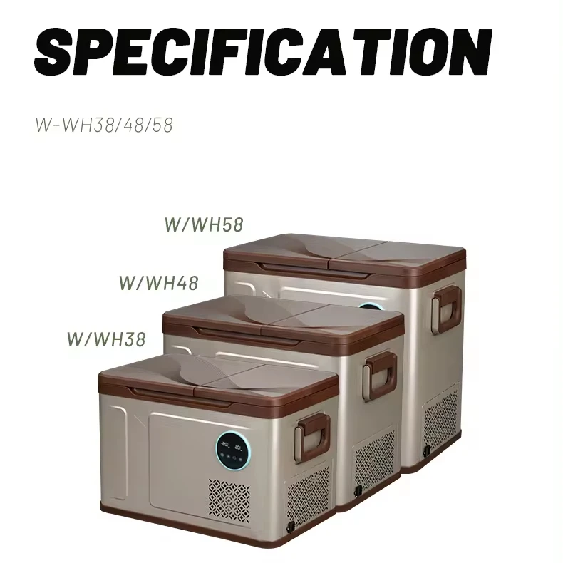 WH58 Alpicool 49.6L mini refrigerator 12/24V electric cooler compressor dual-zone compact Car Freezer portable Fridge camping