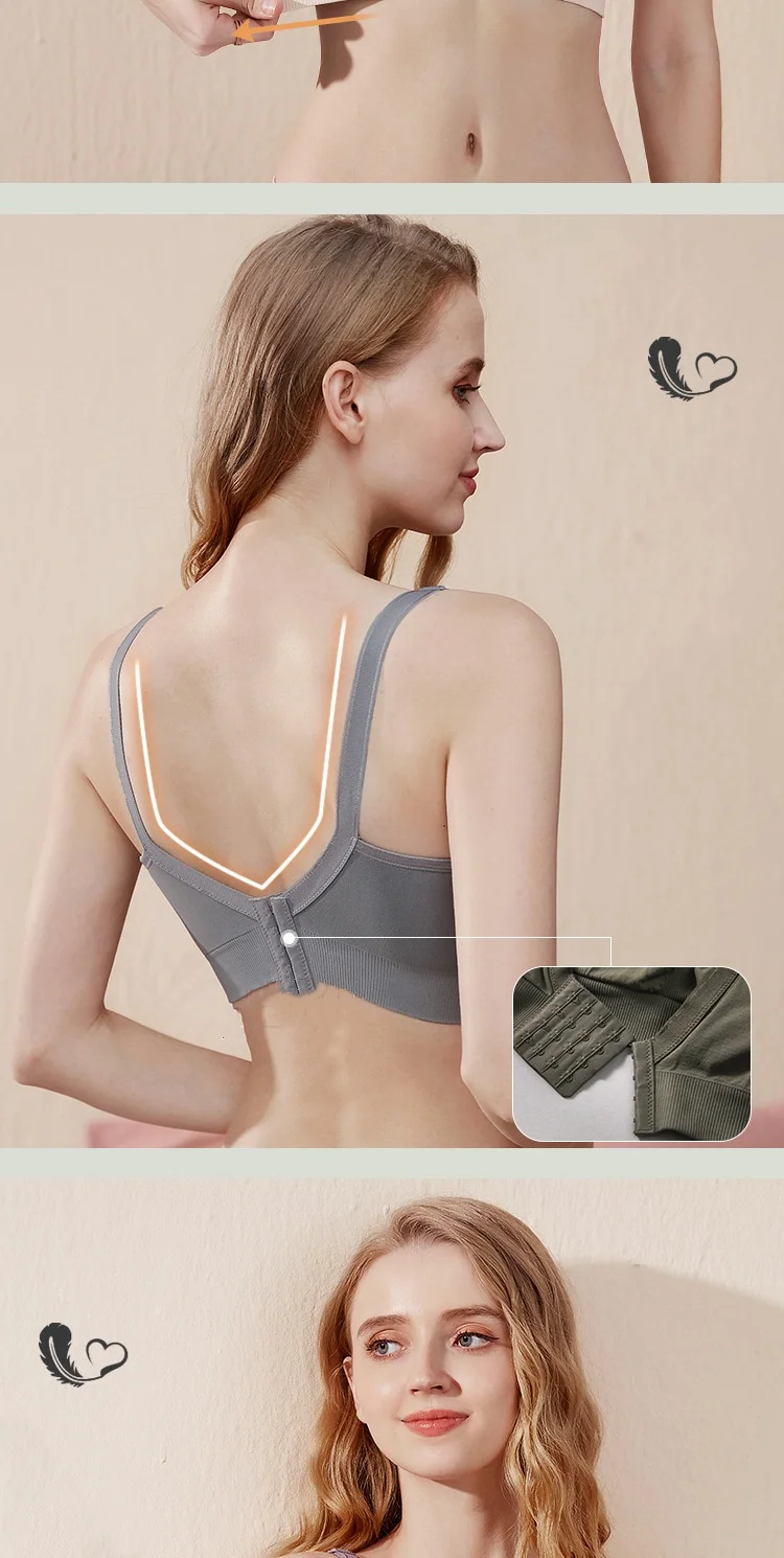 Still-BH Frauen hochela tische Push-up Einhand-Schnalle BHs Schwangerschaft Frau drahtlose Still unterwäsche 2024 – Detail 7