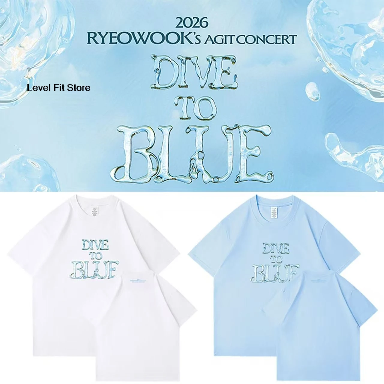 SJ's Kim Ryeowook 2026 Asia Tour FM Concert RYEOWOOK'S DIVEtoBLUE Short-sleeved T-shirt of the Same Style as the Periphery