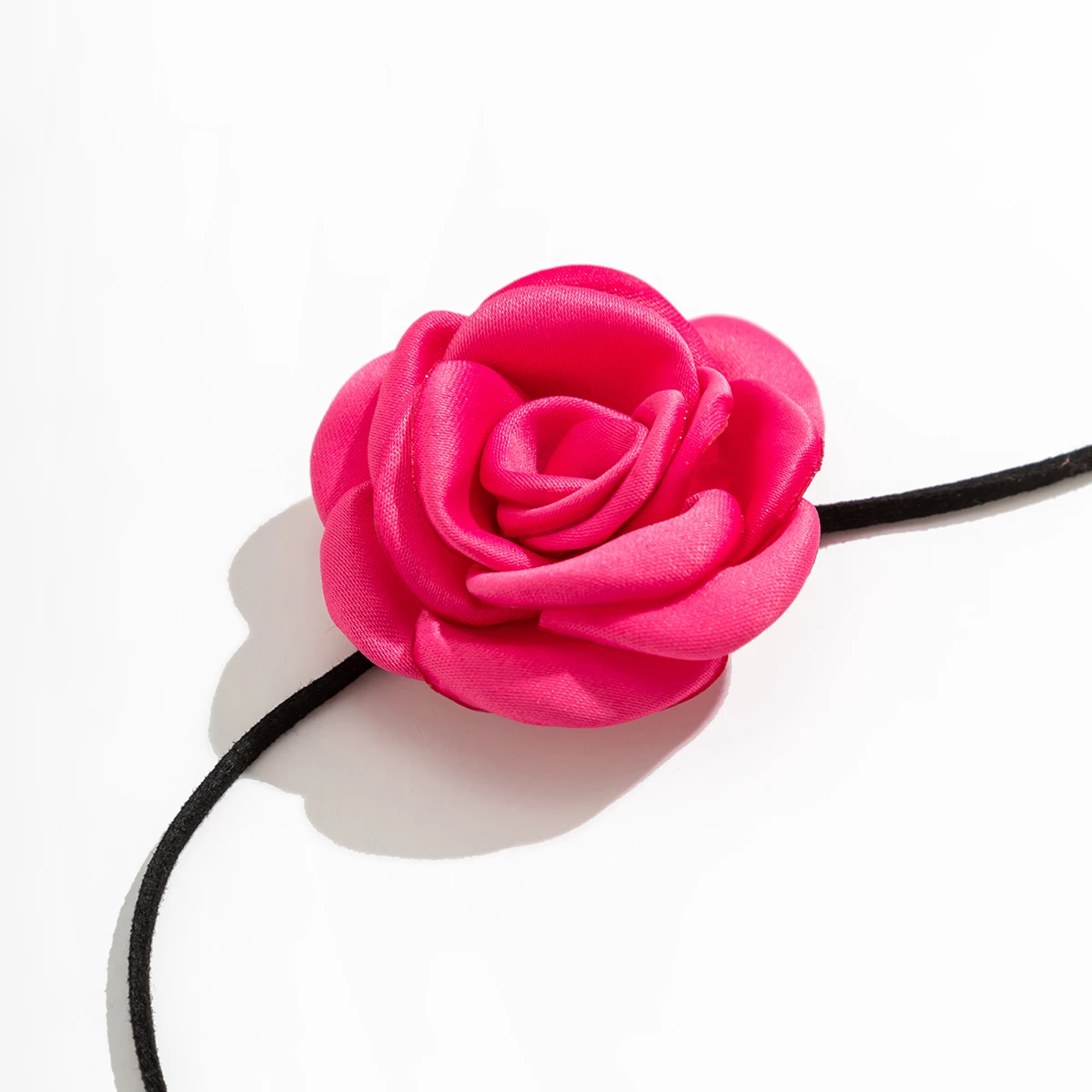 Romantic Big Rose Flower Necklace for Women Ladies Korean Fashion Long Lace Up Rope Chain Choker Y2K Accessories on Neck Jewelry image 6