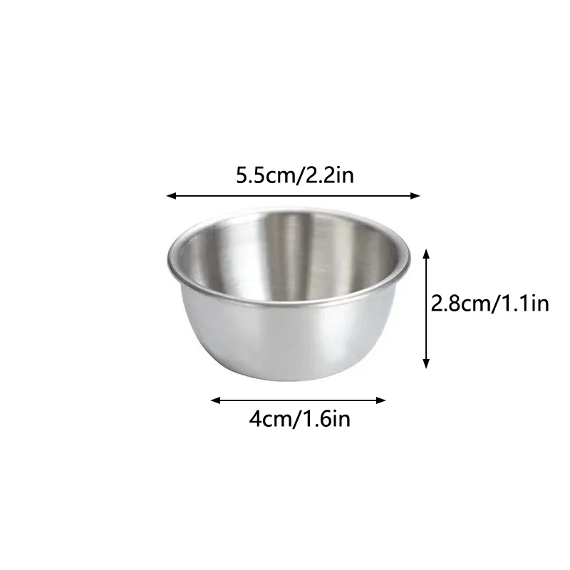 △ Plato Pequeño de Acero Inoxidable 304 para Salsas, Tazón para Ketchup, Plato para Aperitivos, Plato para Sushi, Vinagre y Salsa de Soya