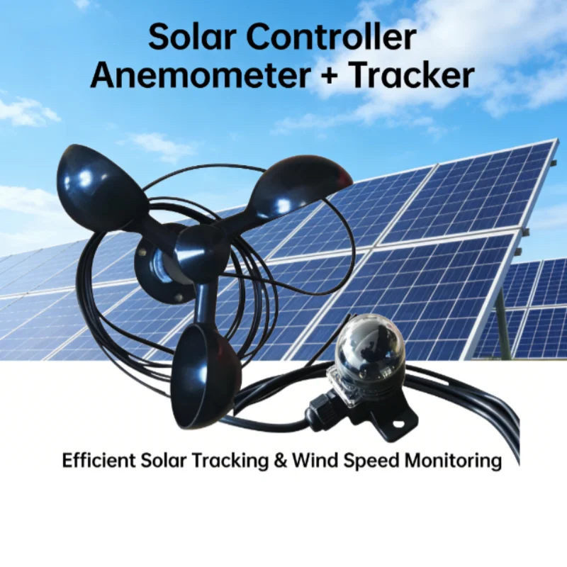 Solar controller single-axis and dual-axis wind speed sensors and tracking sensors
