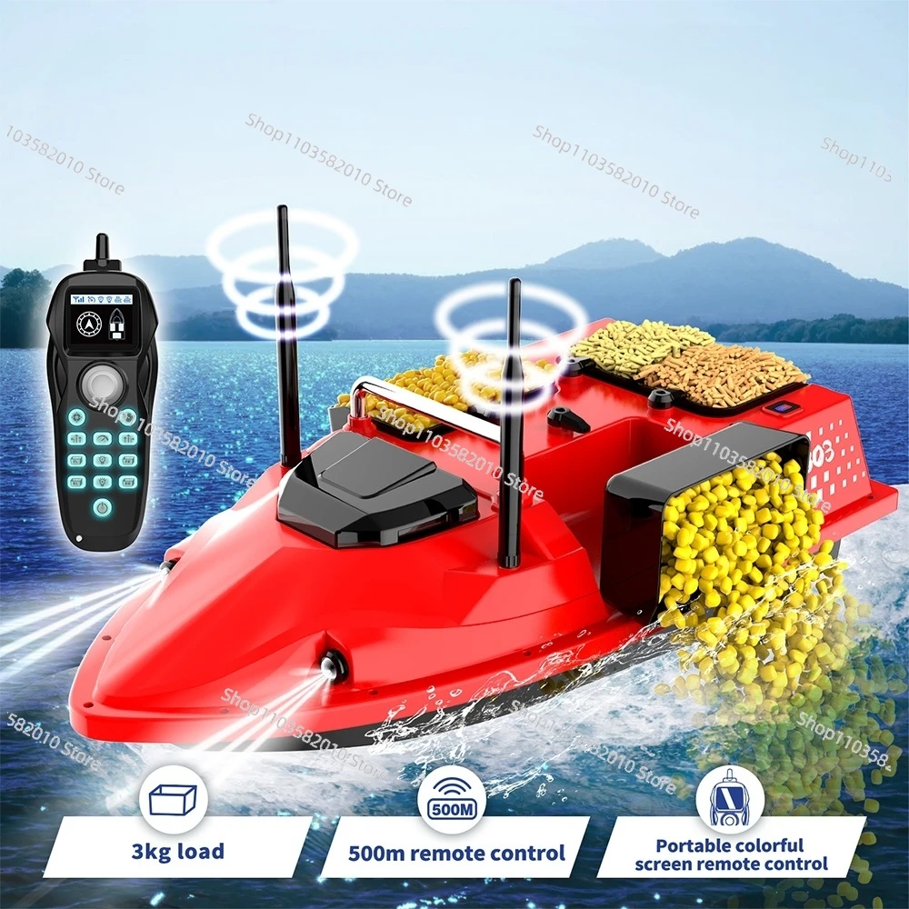 V803 RC Fishing Bait Boat With Fish Finder 4 Bait Bins Dual Antenna LED Signal Remote Control For Lake Carp Fishing