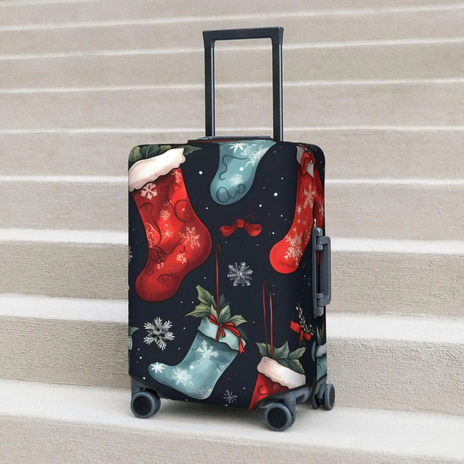 

Рождественские чулки, дорожный чехол для багажа, защита от царапин, модная защита для чемодана, моющиеся эластичные чехлы для багажа