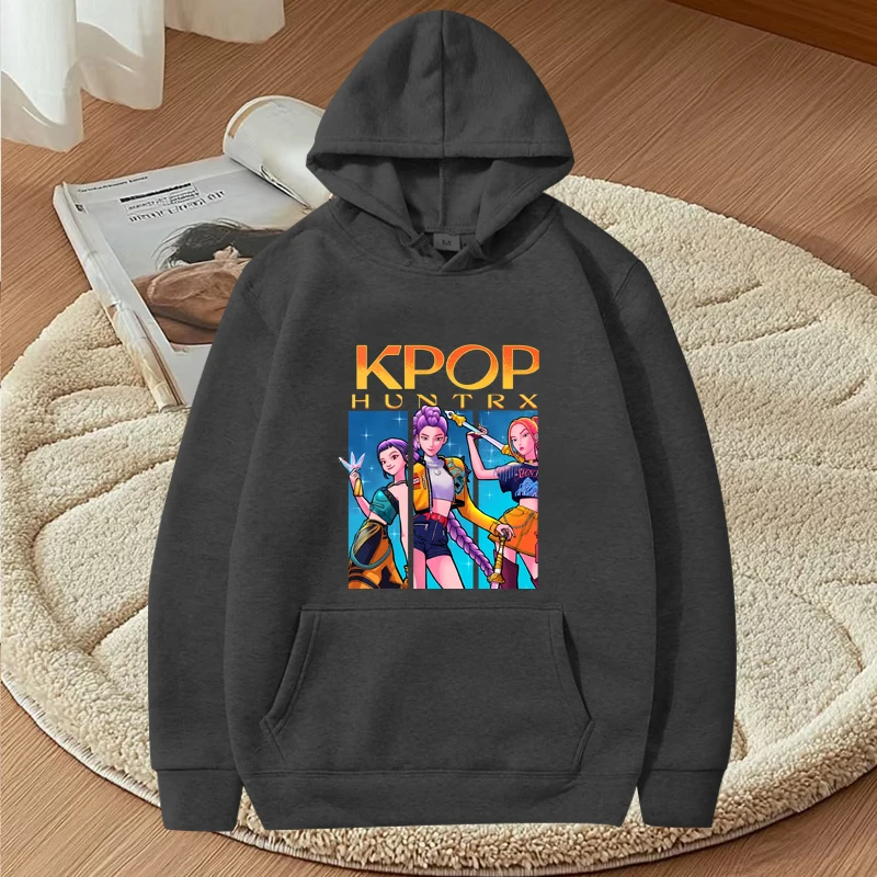 k pop demon hunters Anime graphics hoodie 2025 men women vintage harajuku Long sleeve streetwear print oversized hoodie unisex