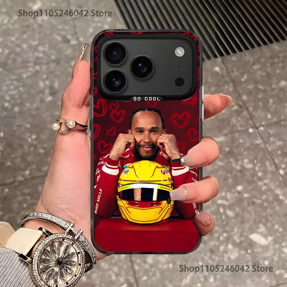 44 L-Lewis H-Hamilton-S para iPhone 17,16,15,14,13,12,11, Mini, Pro, E, SE4, XS, MAX Capa preta fosca à prova de choque
