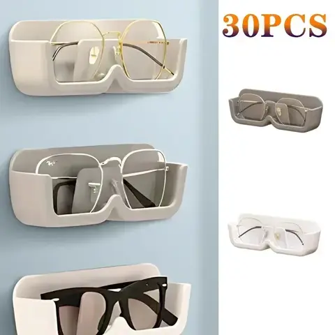 High End Glass Display Cabinet Glasses Storage Box Wall Mounted Perforated Free Sunglasses Storage Rack Sunglass Home Tidying