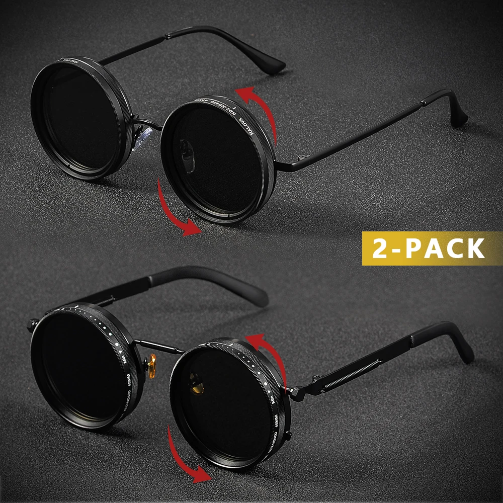 CRIXALIS Polarized Adjustable Dimming Men’s Sunglasses Classic Vintage ND9 Speed Adjustable Dimming Fishing Climbing Shade UV400