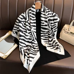 Fashionable Zebra-stripe Wraps 90*90cm Square Large Scarf Black White Stripe Summer Sun Protection Wraps