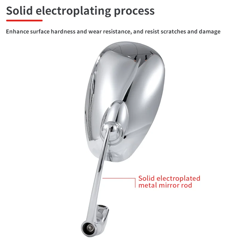 8mm 10mm Universal Motorcycle Retro Oval Rearview Mirrors L-Bar Aluminum Side Mirror for Scooter Bicycle Motocross
