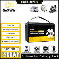 Gokwh 12V 100AH Sodium Ion Battery Pack Grade A Brand New Rechargeable Batteri Build in BMS For RV Golf Cart Home Energy Storage