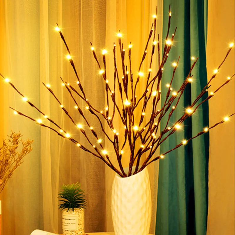 

73 см 20 лампочек светодиодная ветка ивы, искусственная ветка, ветка ивы, ваза, светильники на батарейках для свадебной вечеринки, сказочный декор «сделай сам»