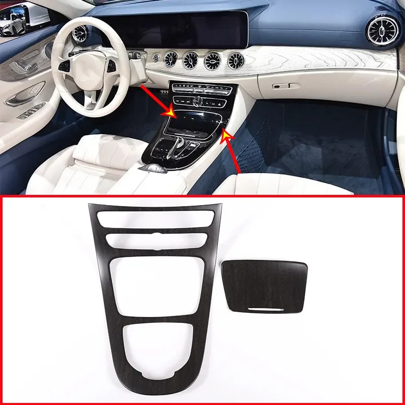 7 Styles for Mercedes Benz E Class W213 CLS 2016-2021 Car Center Console Gear Panel Frame Cover Trim Stickers Car Accessories