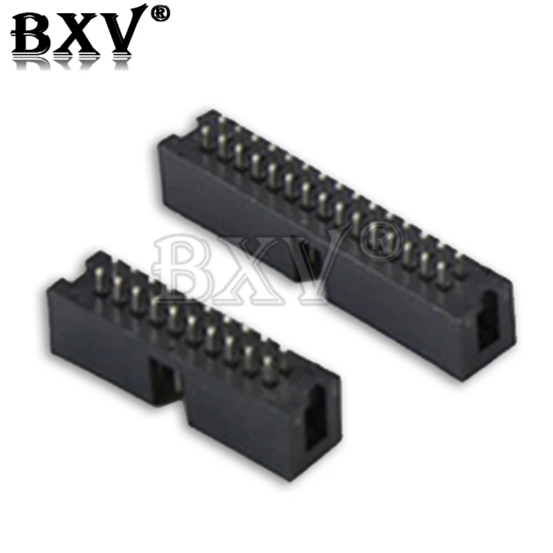 2.54 MM Pitch DC3 Through Hole 6 8 10 12 14 16 20 26 30 34 40 50 Pin Straight Male Shrouded PCB IDC Socket Box Header JTAG