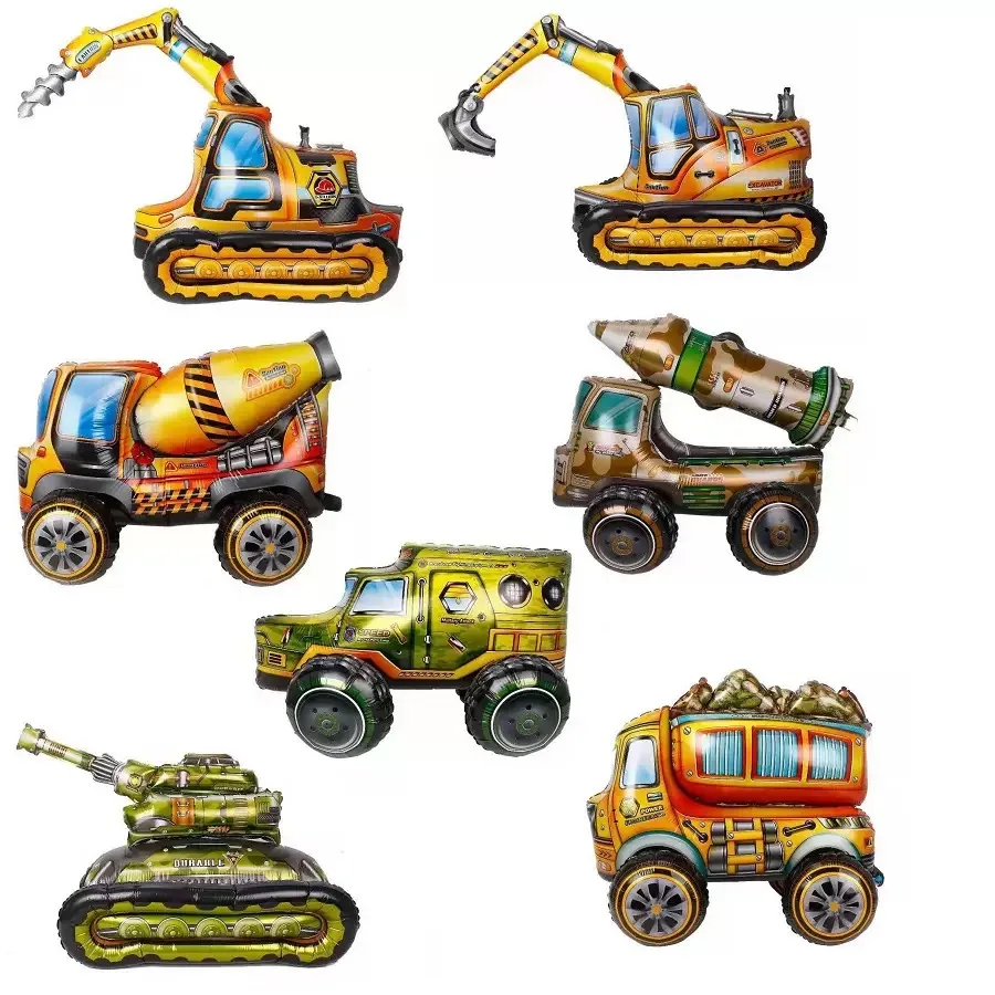 3D Cartoon Car Foil Balloon Buggy Racing Digging Car Train Gift Baby Shower Birthday Party Decorations Kids Toys Helium Balloons view 6