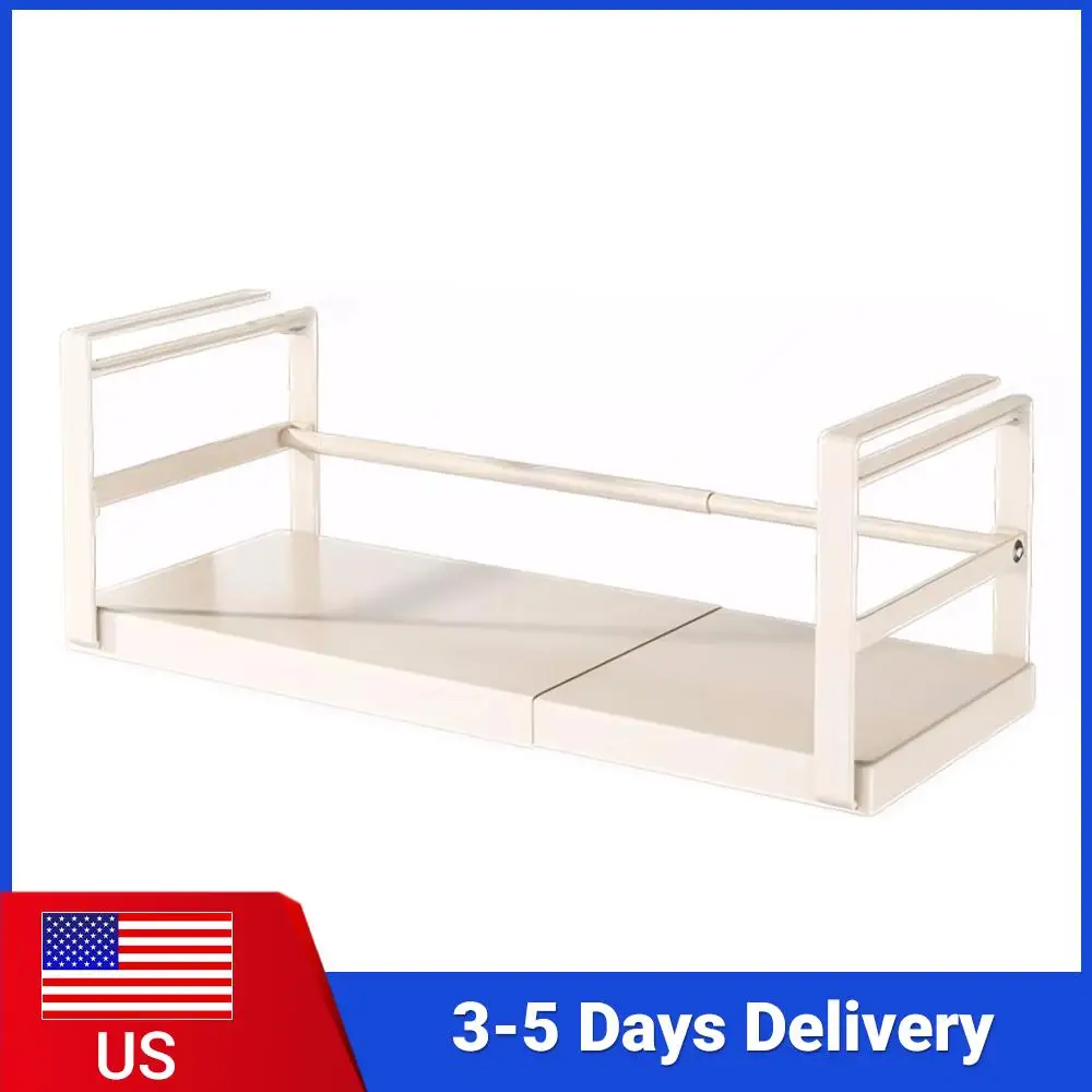 

Выдвижные корзины для хранения под полкой с толстыми зажимами, сверхпрочные органайзеры под шкаф для кухни, кладовой, прачечной, ванной комнаты