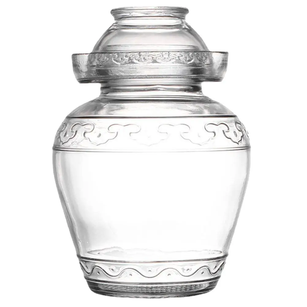 Transparent Glass Pickle Jar with Outstanding Sealing Performance for Pickling Fermenting Sauerkraut Kimchi Cereal Jam Candies