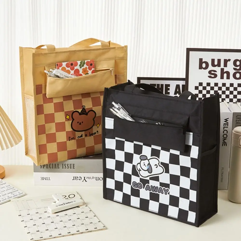 Minimalist Transparent Student Homework Zipper Storage Bag Stationery Textbook Bags Contracts Carrying Handbag