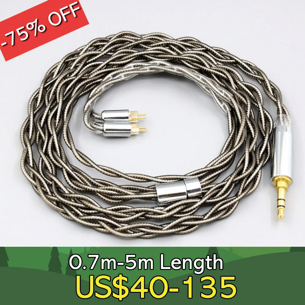 

99% Pure Silver Palladium + Graphene Gold Earphone Cable For 0.78mm 2pin BA W4r UM3X UM3RC JH13 High Step LN008207