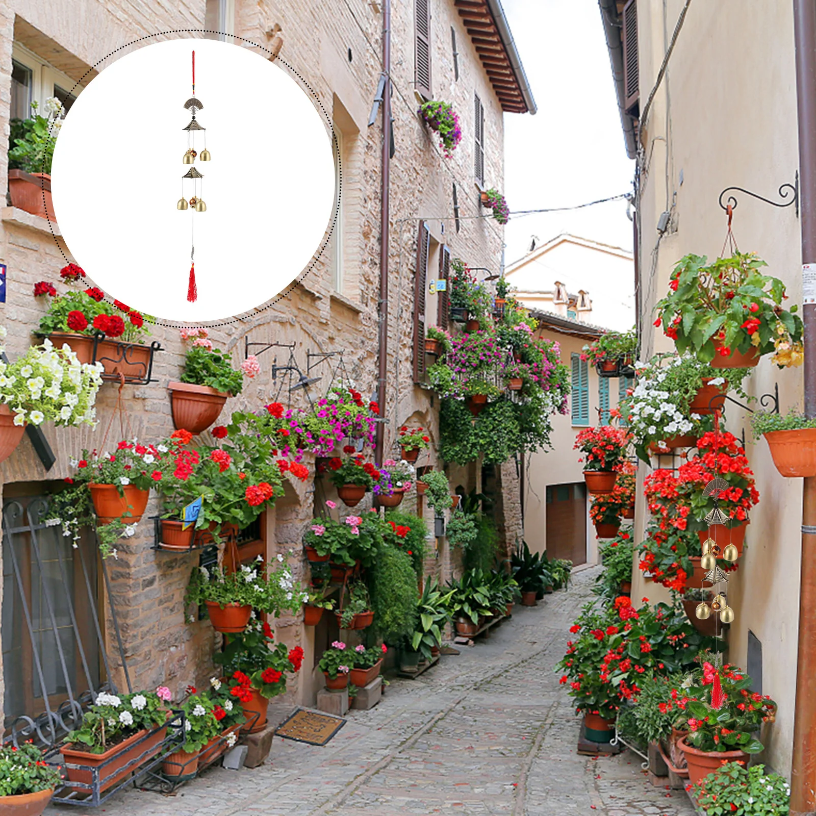 

1Pcs Hanging Wind Chime Double Layers Metal Handmade Windbell Retro Decor for Garden Courtyard Office Relaxation
