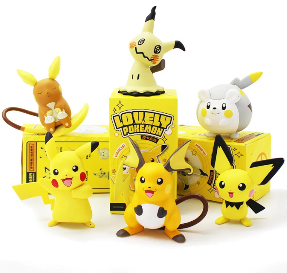 12/Lot Genuine Original Pikachu Pichu Raichu Togedemaru Mimikyu 6-8CM PVC Action Figures Toy Doll Gift