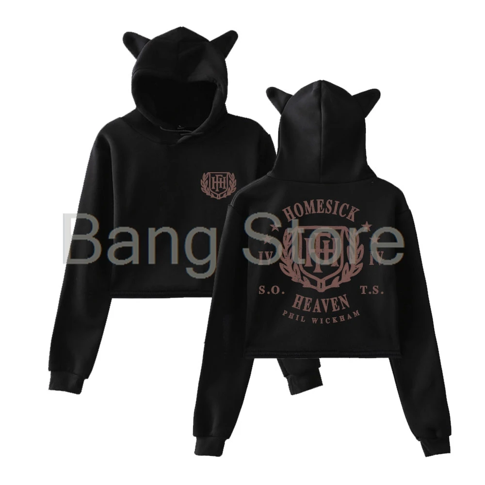 

Phil Wickham HFH University Толстовка с кошачьими ушками Женские толстовки с длинными рукавами Женские повседневные уличные укороченные топы