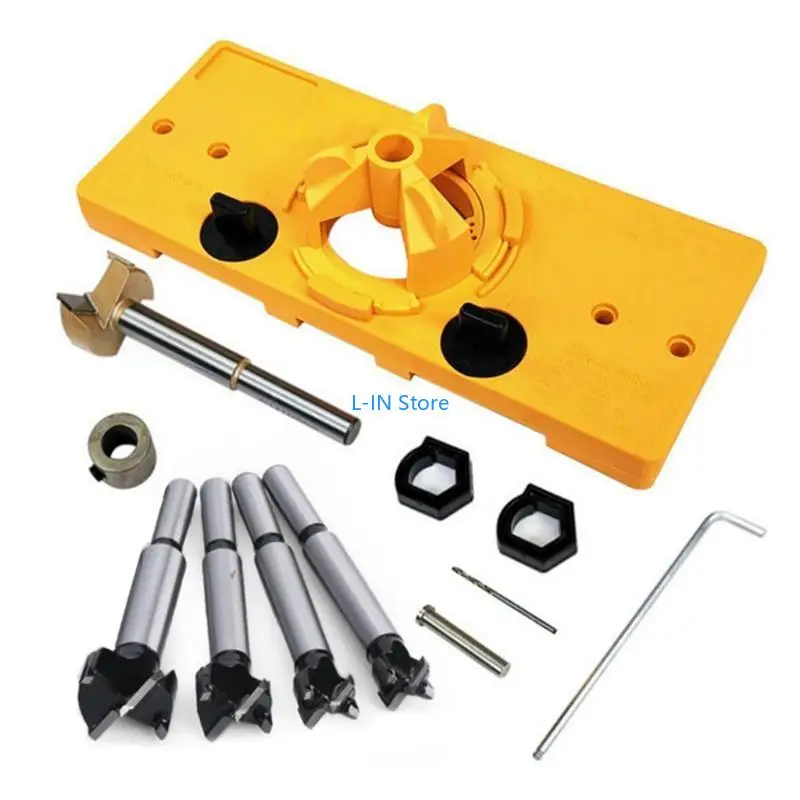 Precise Multifunctional Hinge Hole Opener 15mm-35mm Dowel Jig System Tools