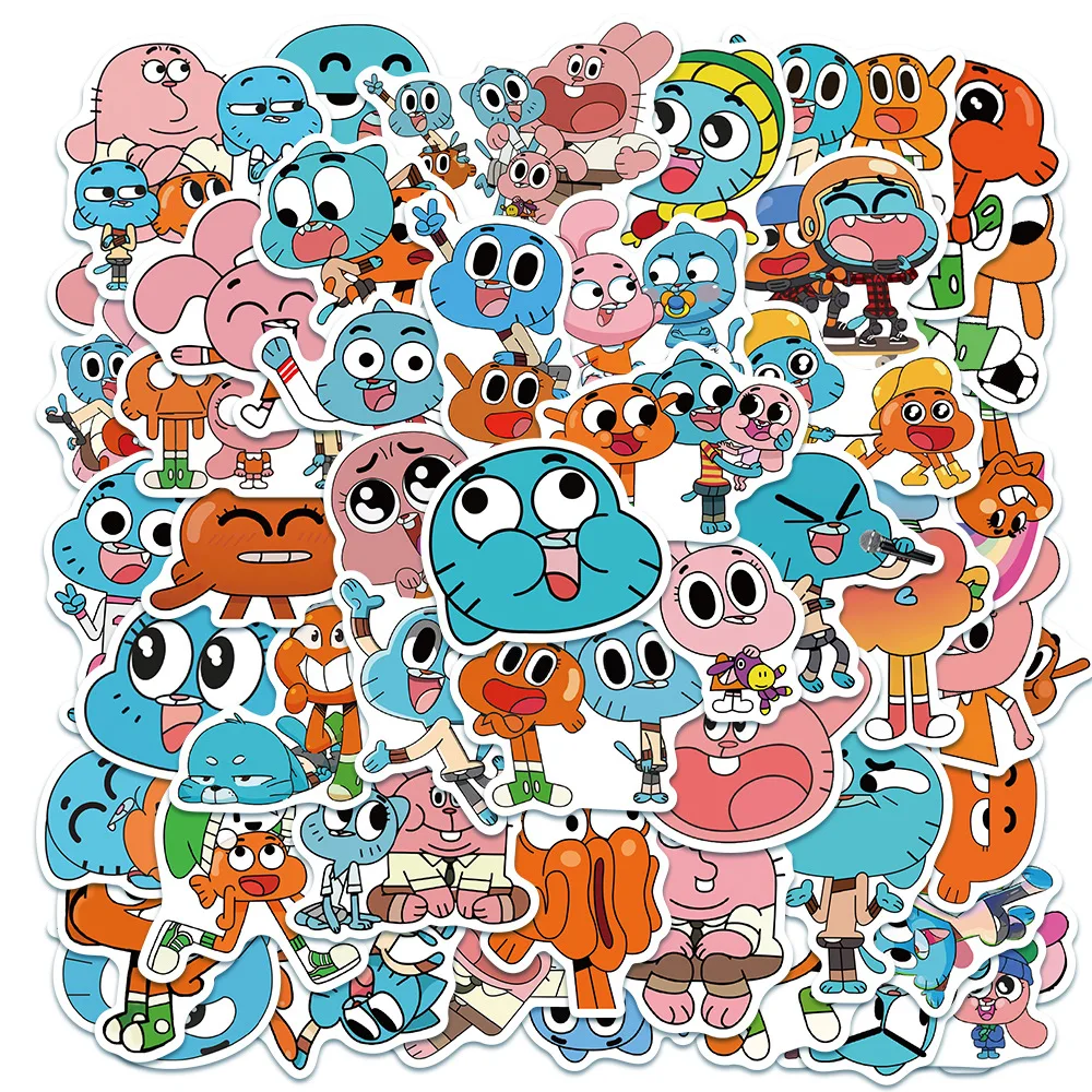 50 Uds. De pegatinas bonitas del increíble mundo de Gumball, chica Harajuku, monopatín DIY, decoración para maleta de motocicleta, calcomanías para teléfono y portátil