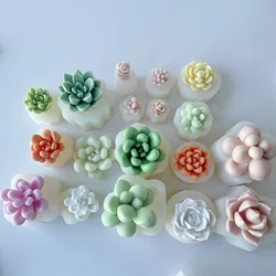 3D Candle Silicone Mold DIY Aromatic Plaster Succulent Mold Creative Handmade Potted Plant Making Mold Valentine's Day Gifts