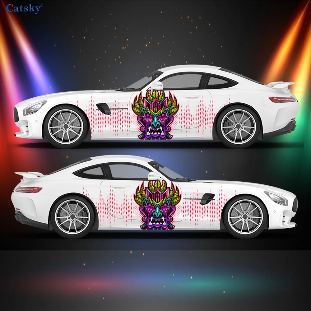 

Splash Indonesian Mask Car Vinyl Wraps Decal Self-adhesive PVC Sticker Suitable for Trucks SUV Decoration Auto Accessories Gift