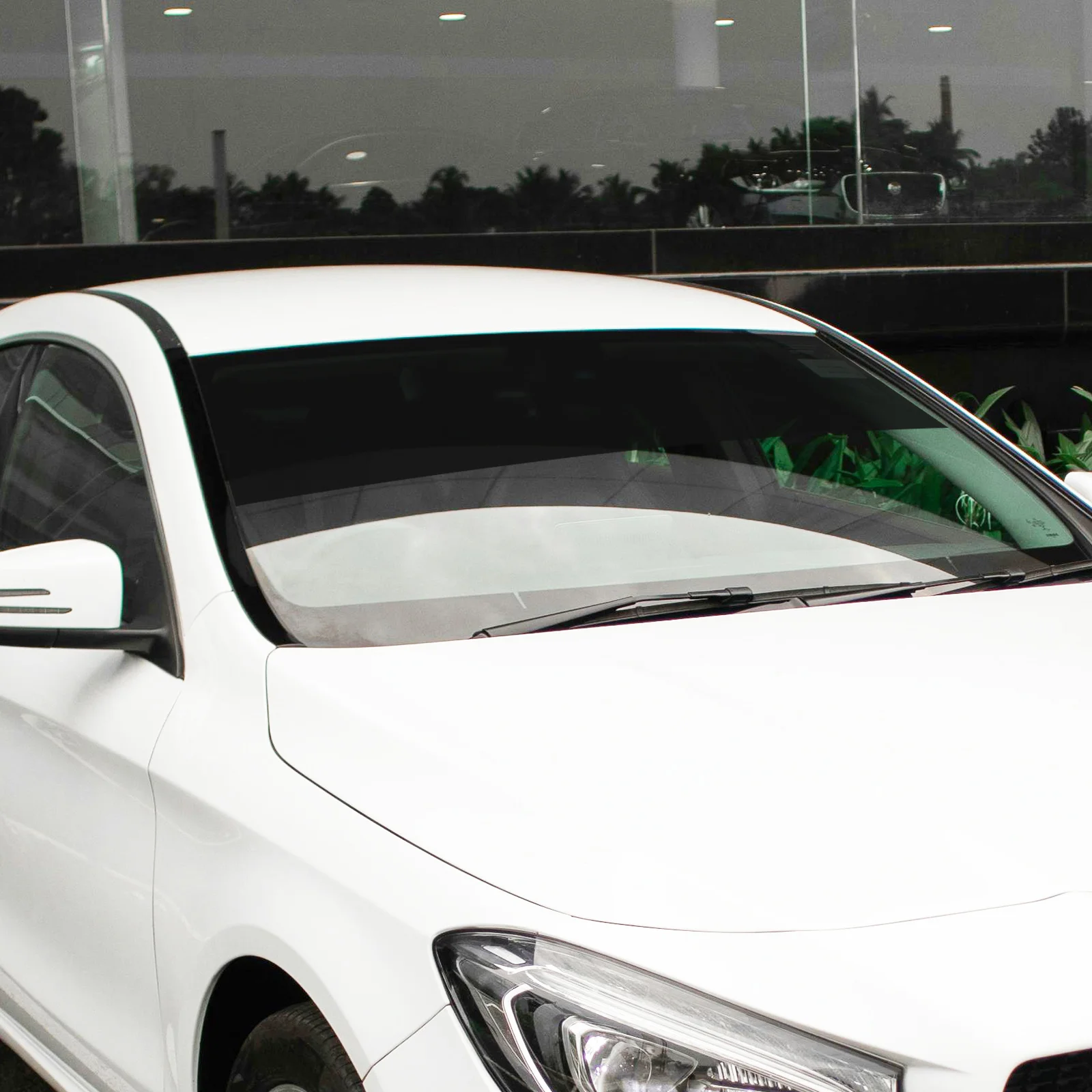 

Car Windshield Sun Shade Decal Matte Black Heat Insulation Uv Protection Easy Install Weather Resistant Auto Window Tint Sticker