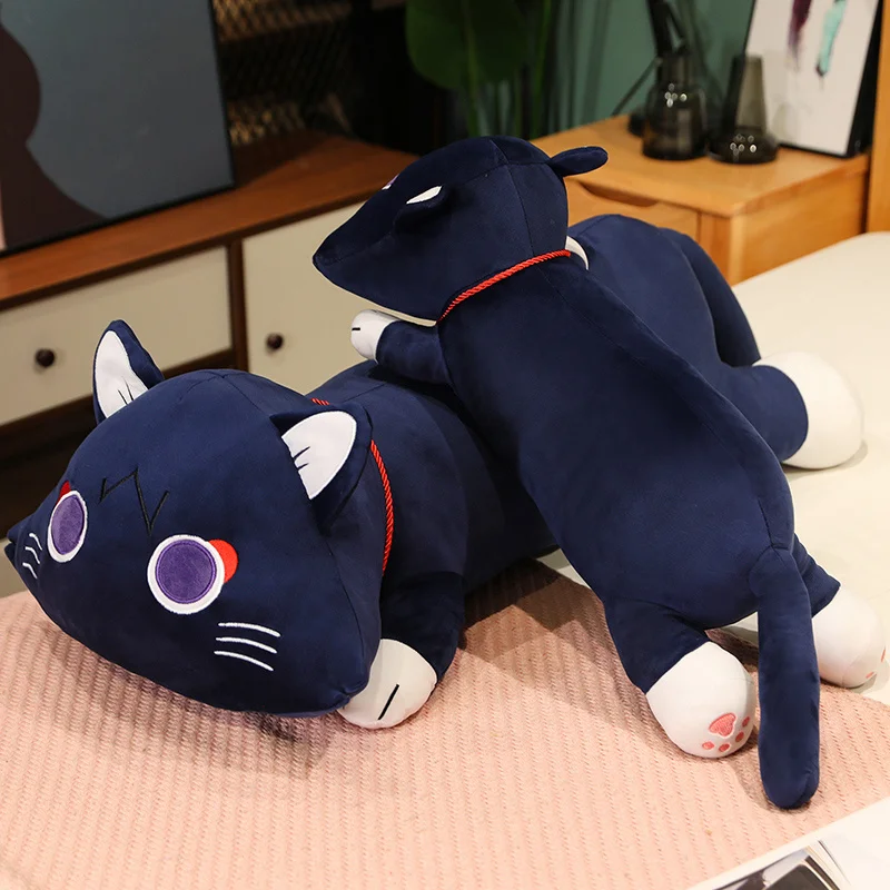 Genshin Impact Anime Wanderer Plush Long Pillow Soft Stuffed Animal Fluffy Scaramouche Cat Plushie Dolls Kids Xmas Birthday Gift