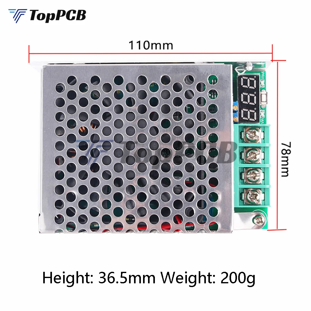 600W boost module constant current constant voltage boost charging power board DC10-60V to 12-60V adjustable with screen display