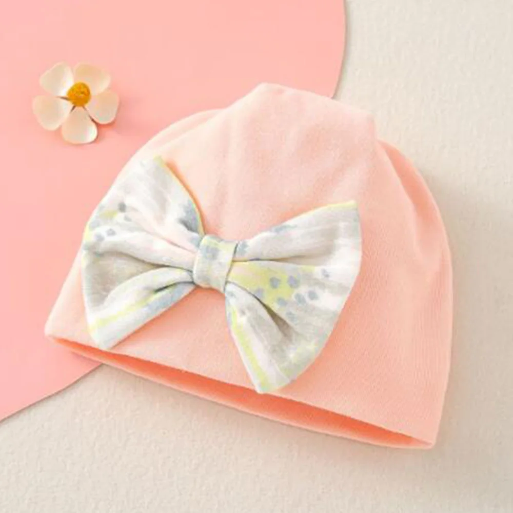 Baby Girl Hat Cotton Big Bow Cute Spring Summer Autumn Winter Newborn Baby Caps 0-3 Months Hospital Beanie