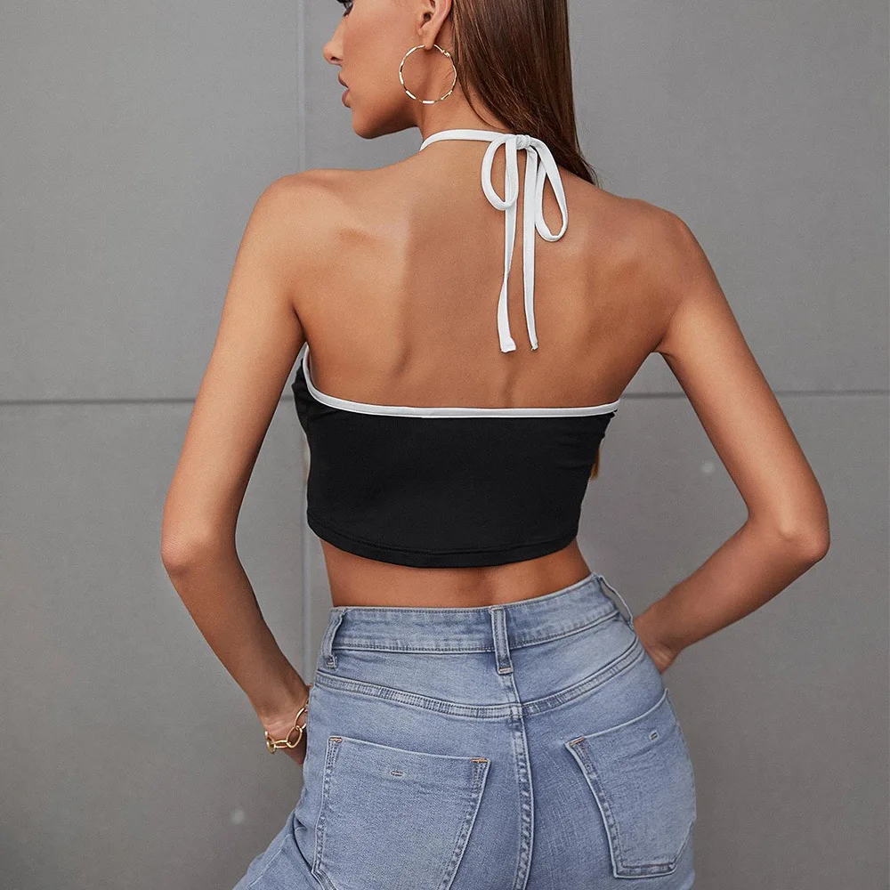 ใหม่ของผู้หญิงฤดูร้อนเซ็กซี่สายรัดแฟชั่นสีทึบเสื้อยืดสําหรับผู้หญิง