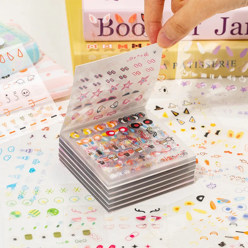 

24sheets Cat Rabbit Mini Ear Die Cutting Sticker Book DIY Handmade Scraperbook Nail Sticker Aesthetic Stationery Supplies