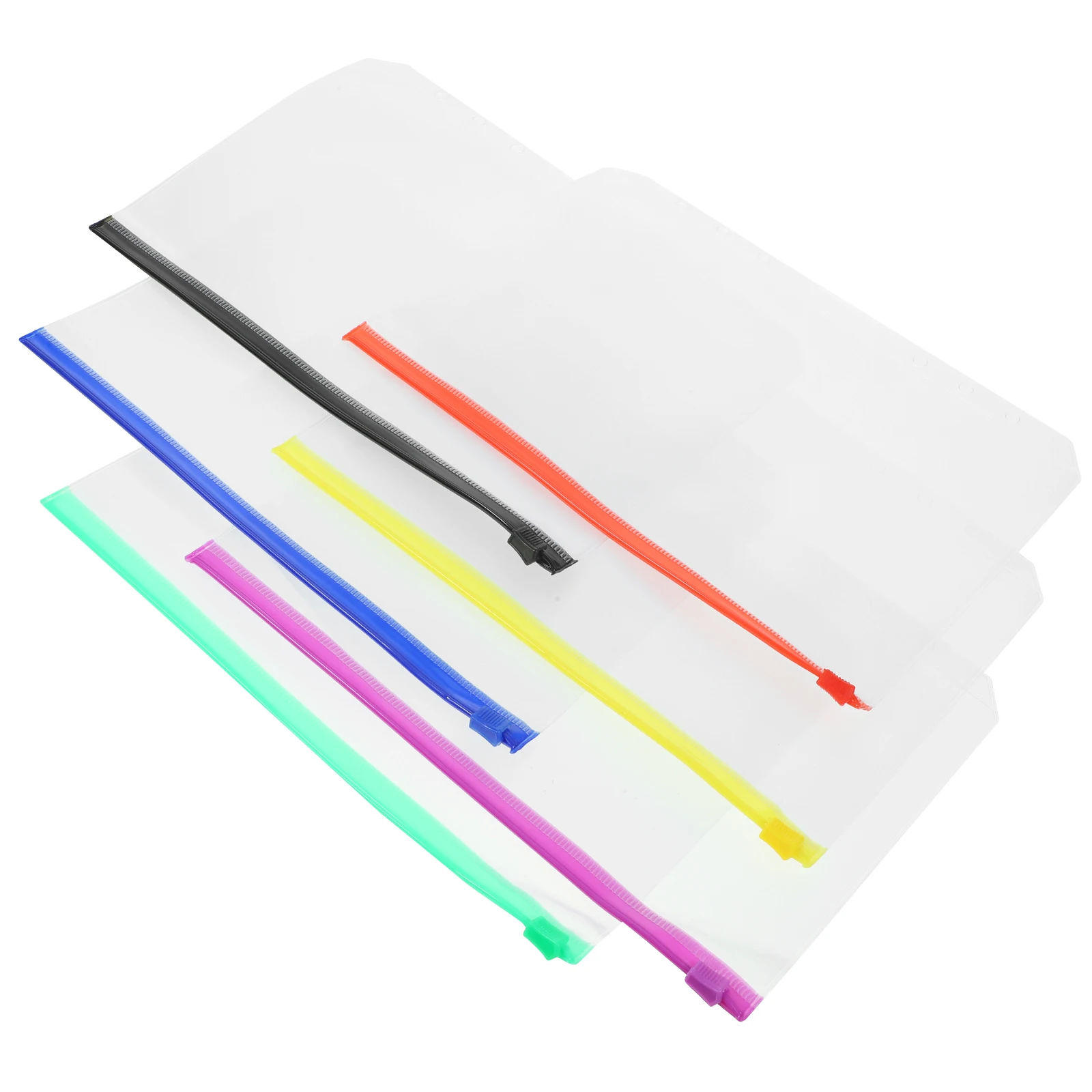 12 個 A5 6 穴リフィルジッパーポケット防水 PVC バインダーポーチノートブック予算プランナードキュメントオーガナイザー収納袋