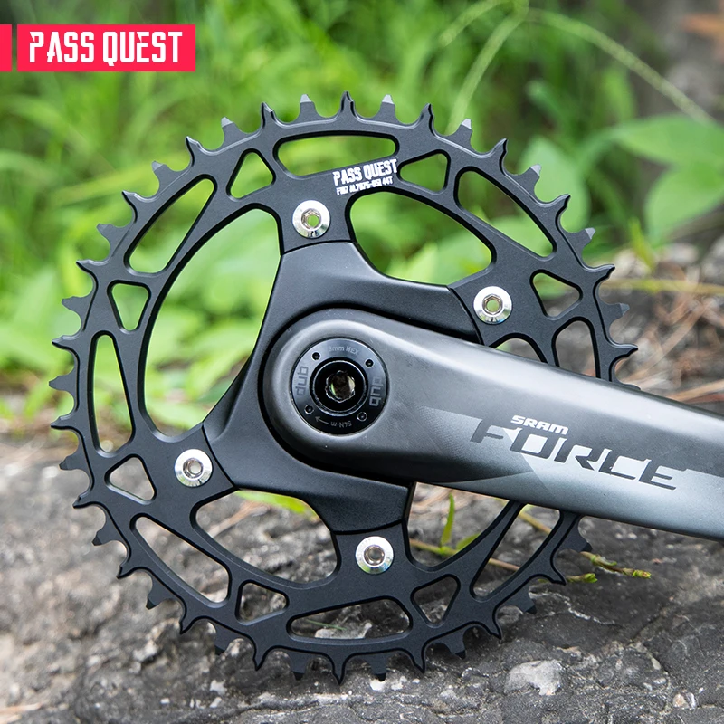 PASS QUEST 107BCD Bicycle 4 Bolt Chainring Narrow Wide Teeth Chainwheel for SRAM FROCE AXS Eagle Electric Variable