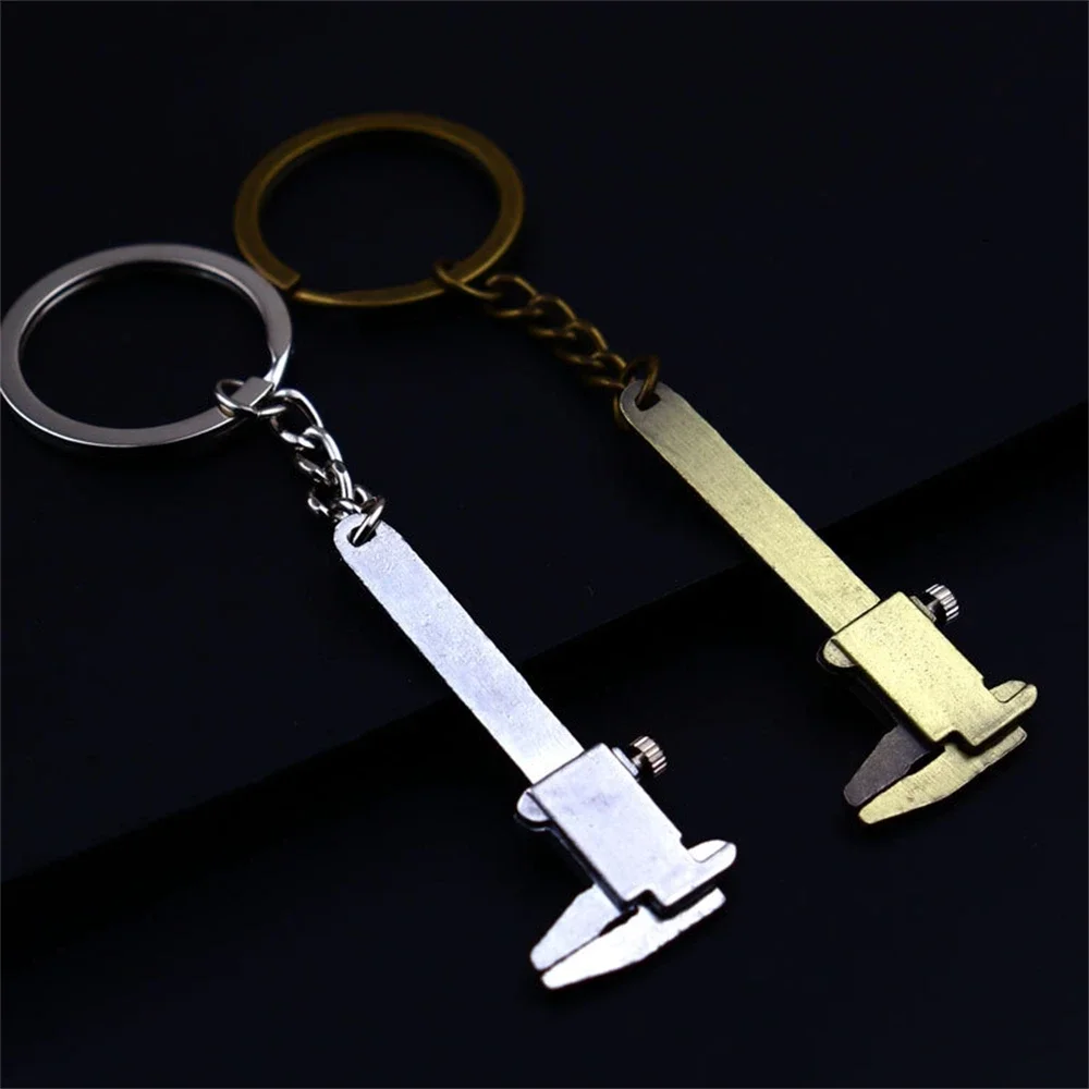 Mini Vernier Caliper Pocket Key Chain Keyring Ornaments Small 3D Movable Precision Measure Tool Accessories Slider Ruler Alloy