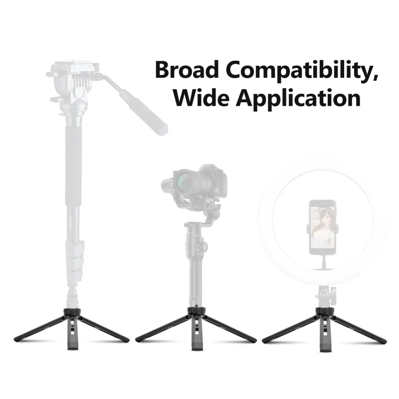 Mini Metal Tripod Aluminum Alloy Desktop Stand Tripod with 1/4 inch Screw for DSLR ILDC Camera Camcorder Projector