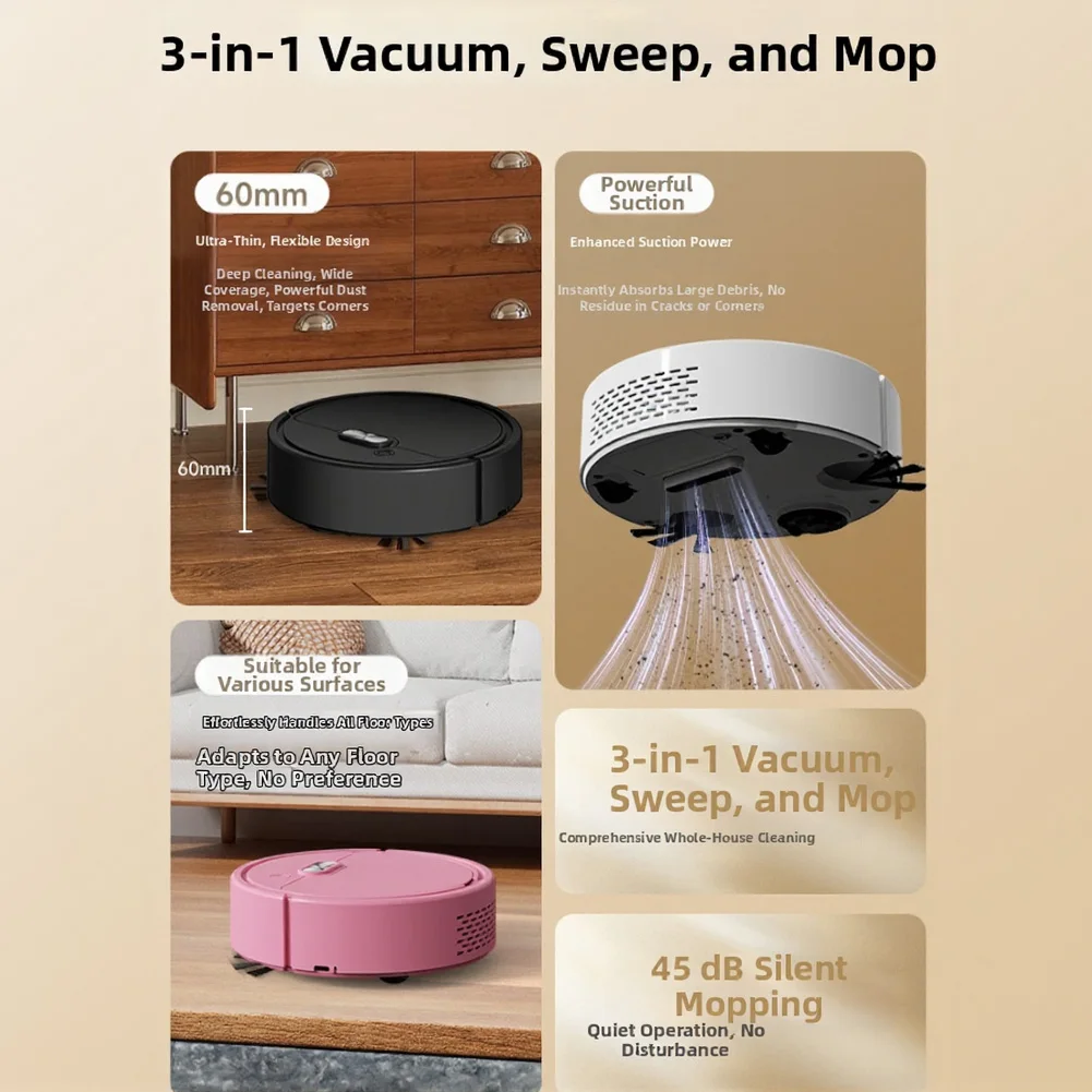 Home Cleaning 3 In 1 Robot Vacuum Multi-function Cleaning Robot Robot Vacuum Sweeps And Wet Mops Auto Spot Edge Cleaning