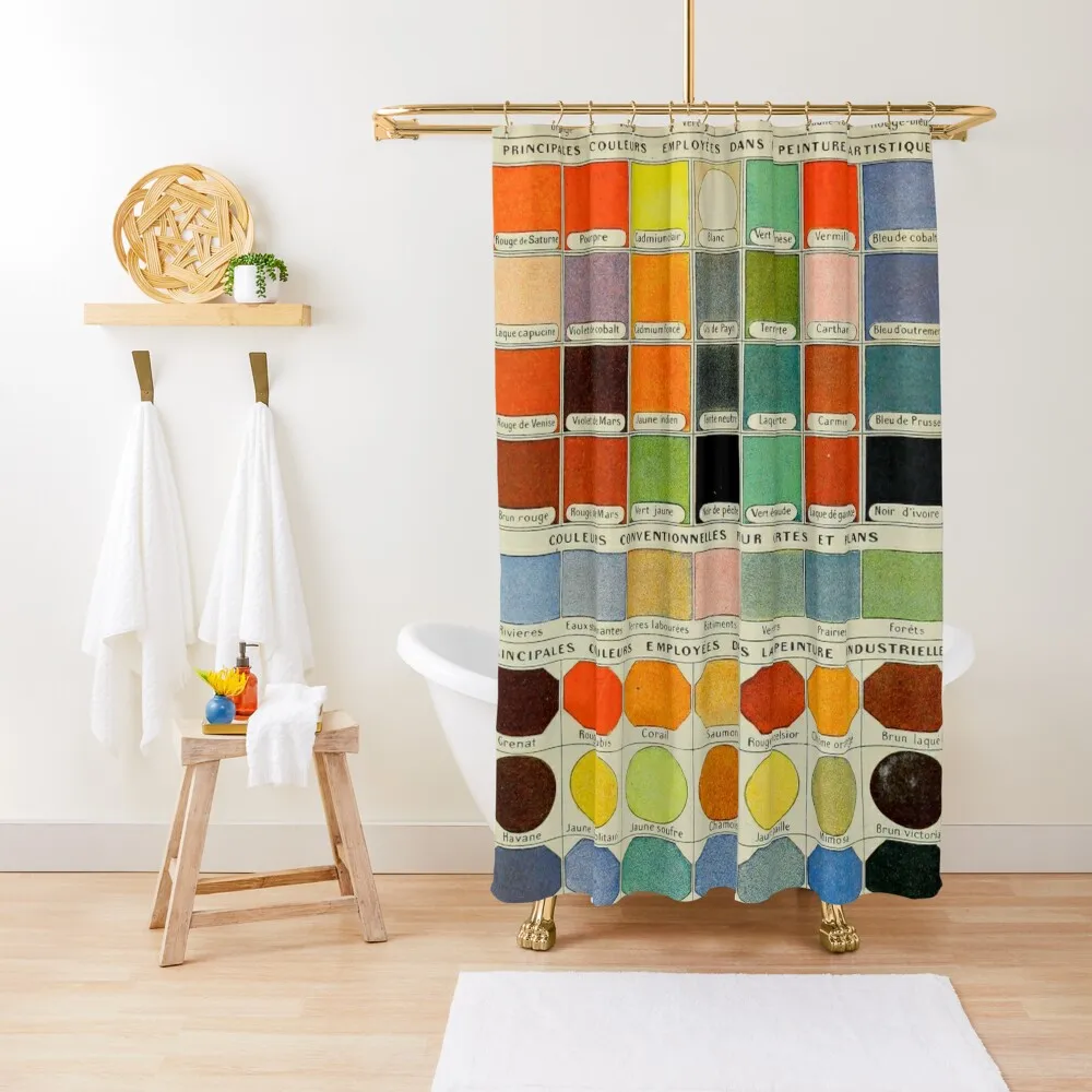 

Adolphe Millot System of Colors Larousse French Encyclopedia Labelled Diagrams Vintage Scientific Illustration Shower Curtain
