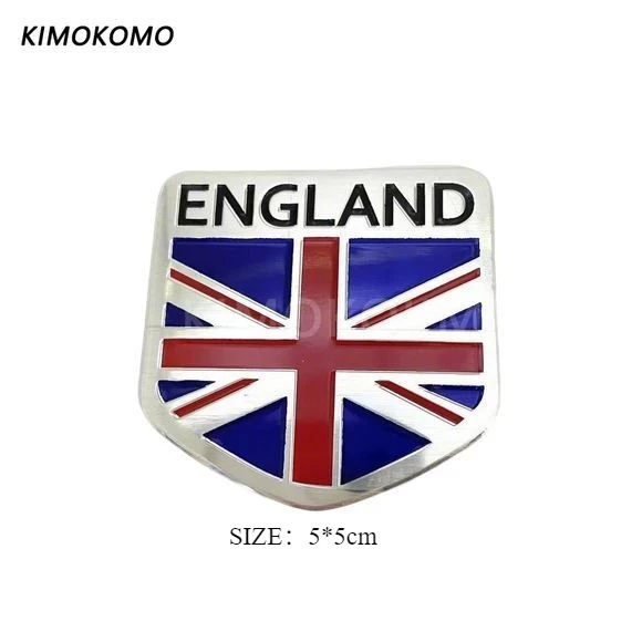 Car Motorcycle Badge Emblem Decal Sticker For Land Rover MINI 3D Aluminum ENGLAND United Kingdom UK National Flag Map Sticker
