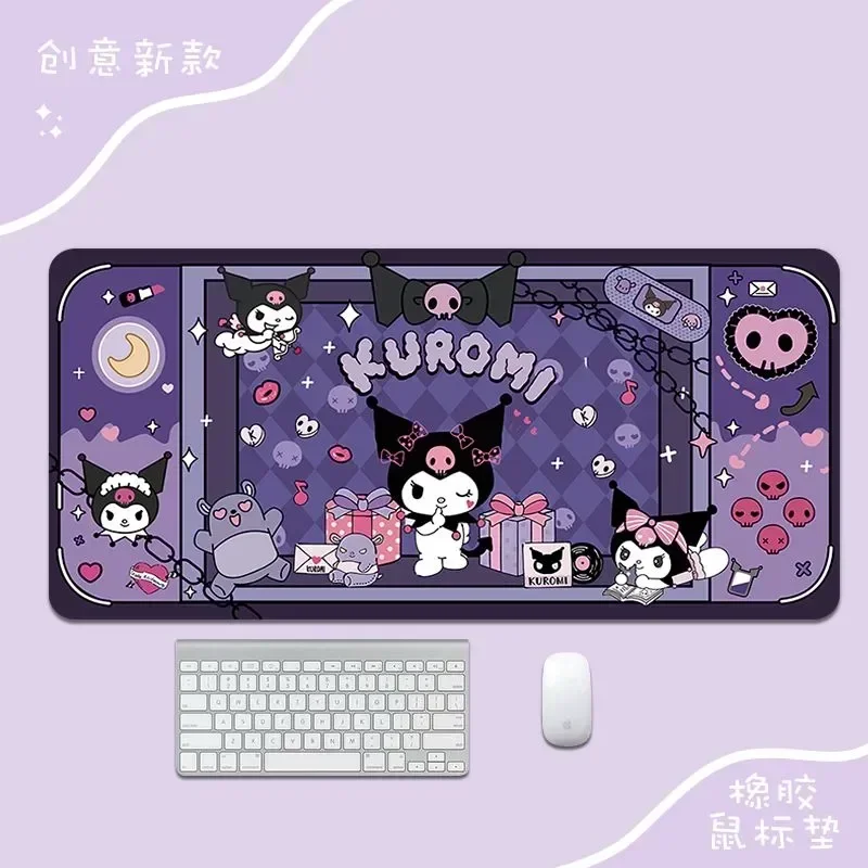 

2025Cartoon Sanrio HelloKitty Kuromi Lotso Around Cute Mouse Pad Large Student Office Thick Wear-Resistant Computer Game Desk Ma