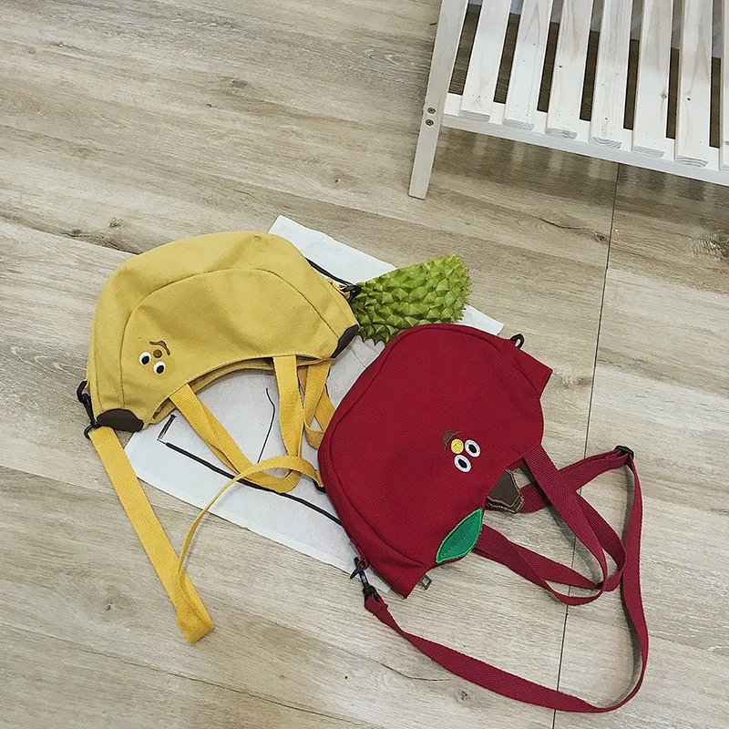 Fruit Shape Embroidery Tote Handbag Women Creative Apple Banana Shaped Shoulder Bag Casual Cartoon Crossbody Bolsas