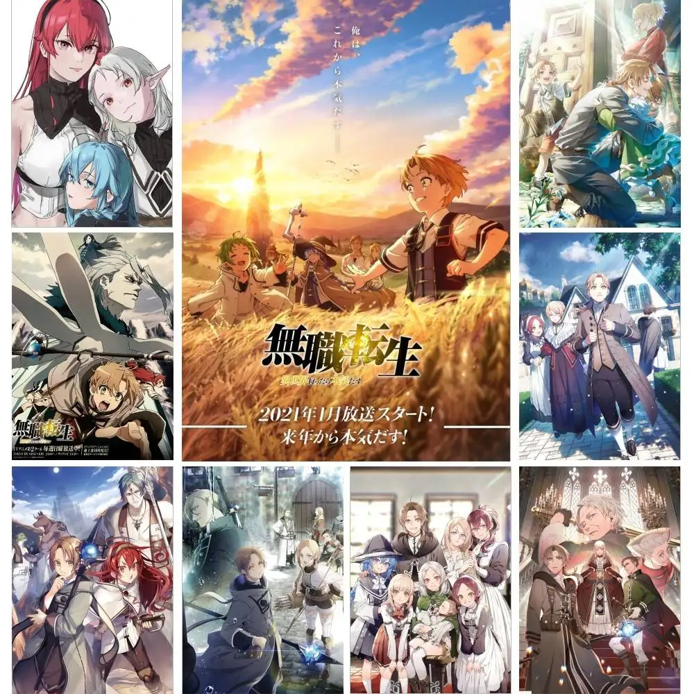 Anime Jobless Reincarnation Posters Living Room Bar Cafe Quality Canvas Vintage Style Comics Painting Art Home Wall Decor Pictur