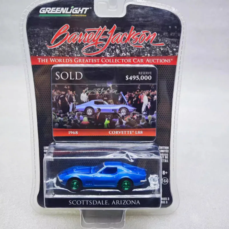 

Greenlight масштаб 1:64 1968, модель автомобиля Corvette's L88, имитация сплава, статическая коллекция, украшенные праздничными игрушками, сувенирный подарок