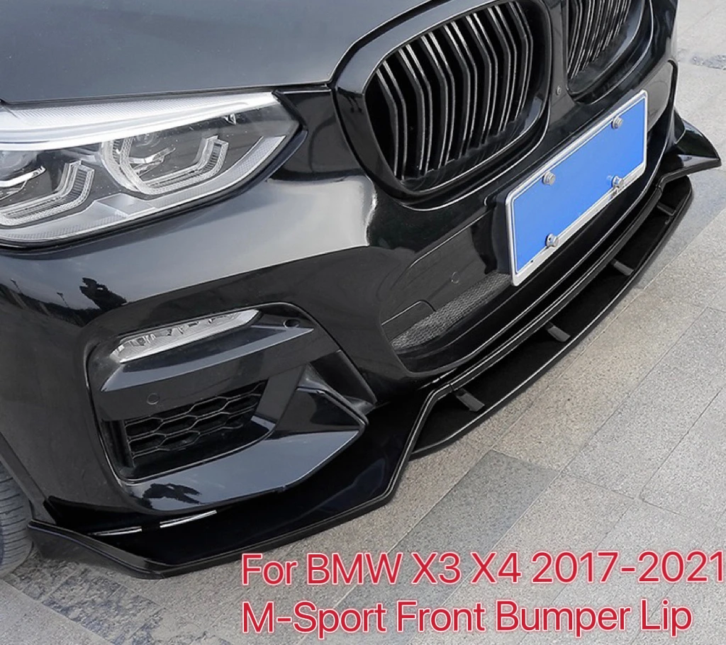 

For BMW X3 X4 M40 G01 G02 M-performance Front bumper Lip Body Kit Exterior Trim Canard Lip Splitter Custom 2017-2021 M-sport