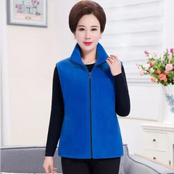 Women's Fleece Waistcoat Vest, Loose Warm Vests, Female Tops, Outwear Fashion, Spring, Autumn, New, 4XL